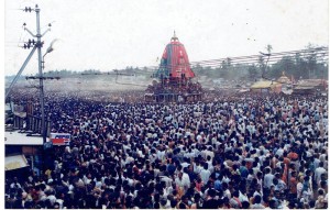 Millions greet the God's at the annual Jagannath festival in Puri, Orissa, India